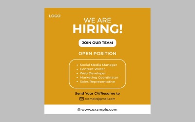 We are hiring for jobs minimalist template design