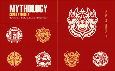 Grekisk mytologi symboler set