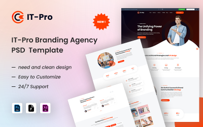 Modèle PSD pour agence de branding IT-PRO