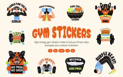 Moderna gymklistermärken-kollektion