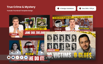 Design della miniatura di YouTube di True Crime Dark