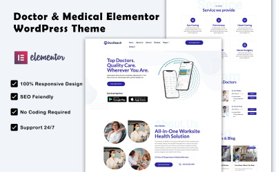 Docreach - Tema WordPress Elementor para Médicos e Profissionais de Saúde