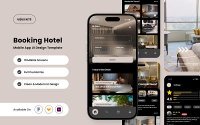 GoRoom – Шаблон дизайна приложения для бронирования отелей