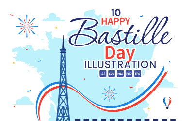 10 Happy Bastille Day Illustration