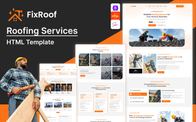 Modèle HTML « Fix Roof » : services d'installation et de réparation de toitures