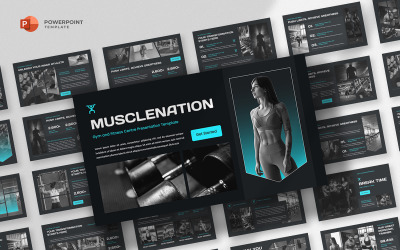Musclenation - Edzőterem és fitnesz PowerPoint sablon