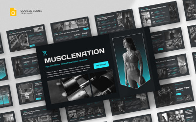 Šablona Google Slides pro posilovnu a fitness - MuscleNation