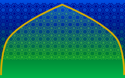 Vibrant Green Blue Gradient Islamic Luxury Background