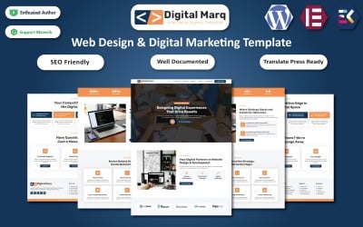 Digital Marq - Plantilla Elementor para agencia de diseño web y marketing digital