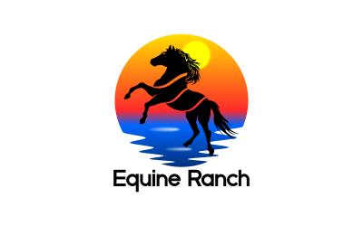 Horse At Beach Creative Logo