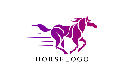 Horse Running Creative Design Logo Template
