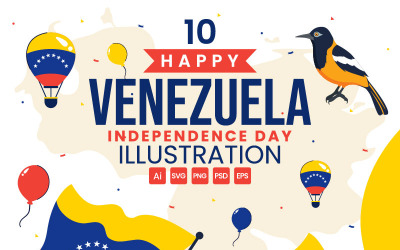 10 illustrationer för Venezuelas självständighetsdag