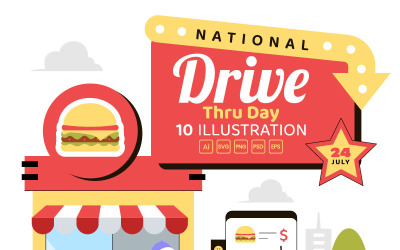 10 illustrazioni per la giornata nazionale del drive-through