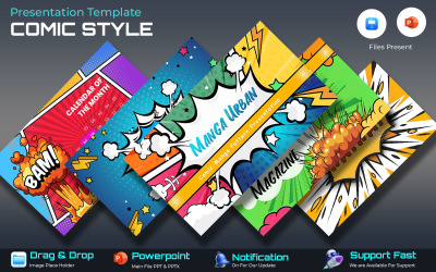 Modèle de présentation de style bande dessinée