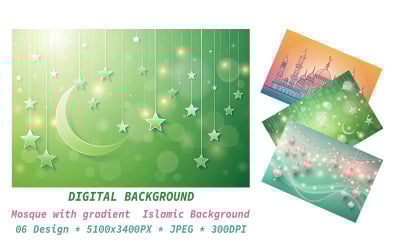 Mosque with gradient  Islamic Background