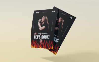 Szablon ulotki na wydarzenie muzyczne Let&amp;#39;s Rock