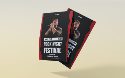 Szablon ulotki na wydarzenie muzyczne Rock Music