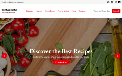 TishRecipeHub – Modèle de collection de recettes Next.js, TypeScript et Tailwind CSS