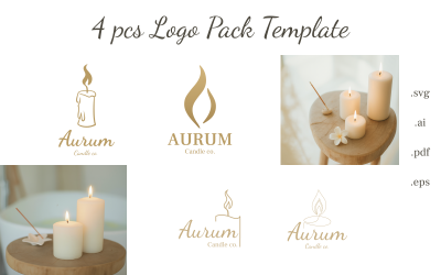 Aurum – 蜡烛品牌和蜡烛商店的标志包模板