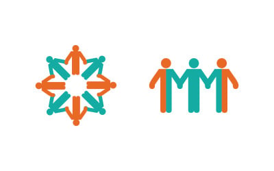 Human care adoption group network and social logo design v.3