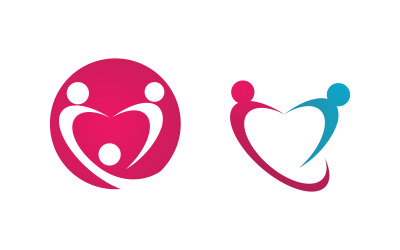 İnsan bakımı evlat edinme grubu ağı ve sosyal logo tasarımı v.11