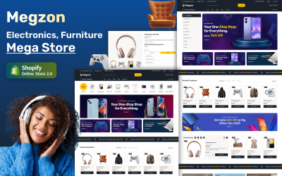 Megzon - Elektronik ve Aletler Mega Mağaza Çok Amaçlı Shopify 2.0 Duyarlı Tema
