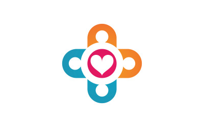 Netwerk en sociaal logo-ontwerp voor adoptiegroepen voor menselijke zorg v.8