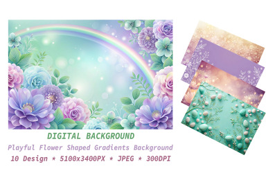 Playful Flower Shaped Gradients Background