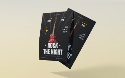 Rock Gecesi Müzik Etkinliği Festivali El İlanı Şablonu