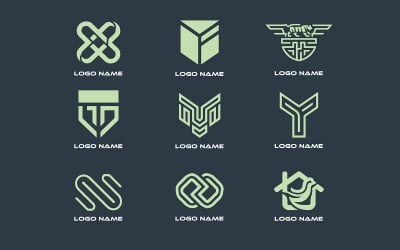 Samling av moderna och minimalistiska logotyper
