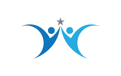 Sieć grupy adopcyjnej opieki nad ludźmi i projekt logo społecznościowego v.17