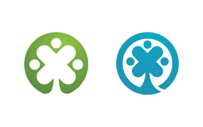 Sieć grupy adopcyjnej opieki nad ludźmi i projekt logo społecznościowego v.2