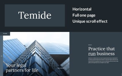 Temide - Attorney Legal Law Firm Unique Horizontal Scroll Full Screen HTML5