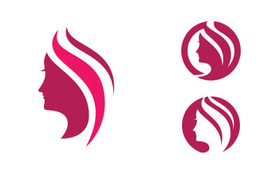 Beauty Hair Woman face character logo illustration v.2