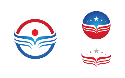 Eagle hawk wing icon Template logo design v.9