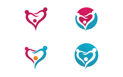 Human care adoption group network and social logo design v.34