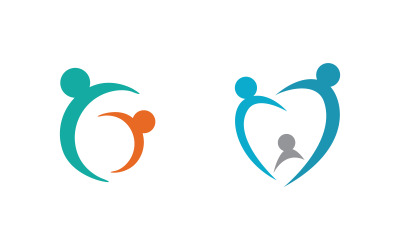 Human care adoption group network and social logo design v.35