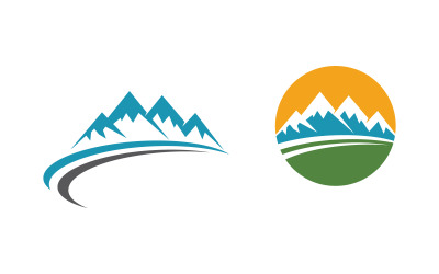 Ikona góry i wzgórza Logo ilustracja projekt Szablon v.2