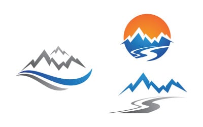 Mountain Hill icon Logo illustration design Template v.1