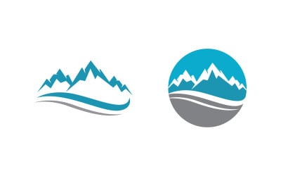 Mountain Hill icon Logo illustration design Template v.6