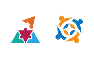 Netwerk en sociaal logo-ontwerp voor adoptiegroepen voor menselijke zorg v.20