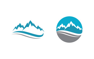 Значок Mountain Hill Логотип иллюстрации дизайн Шаблон v.6