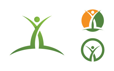 Gesundes Leben Menschliche Fitness Sport Logo Zeichen Illustration v.38