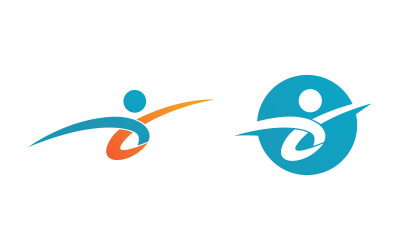 Gesundes Leben Menschliche Fitness Sport Logo Zeichen Illustration v.61