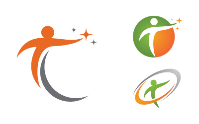 Gesundes Leben Menschliche Fitness Sport Logo Zeichen Illustration v.65