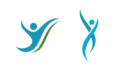 Gesundes Leben Menschliche Fitness Sport Logo Zeichen Illustration v.72