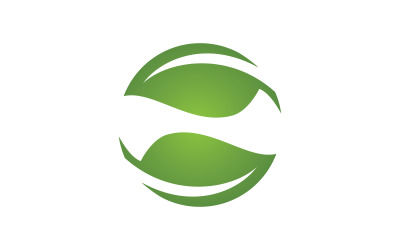 Gesundes Leben Öko-Baumblatt-Konzept Logo-Design-Vorlage v.4