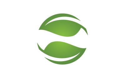 Hälsosamt liv eko trädblad koncept logotyp designmall v.4