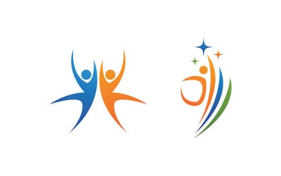 Healthy life Human fit sport logo sign illustration v.12