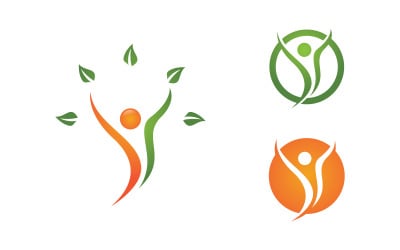 Healthy life Human fit sport logo sign illustration v.26